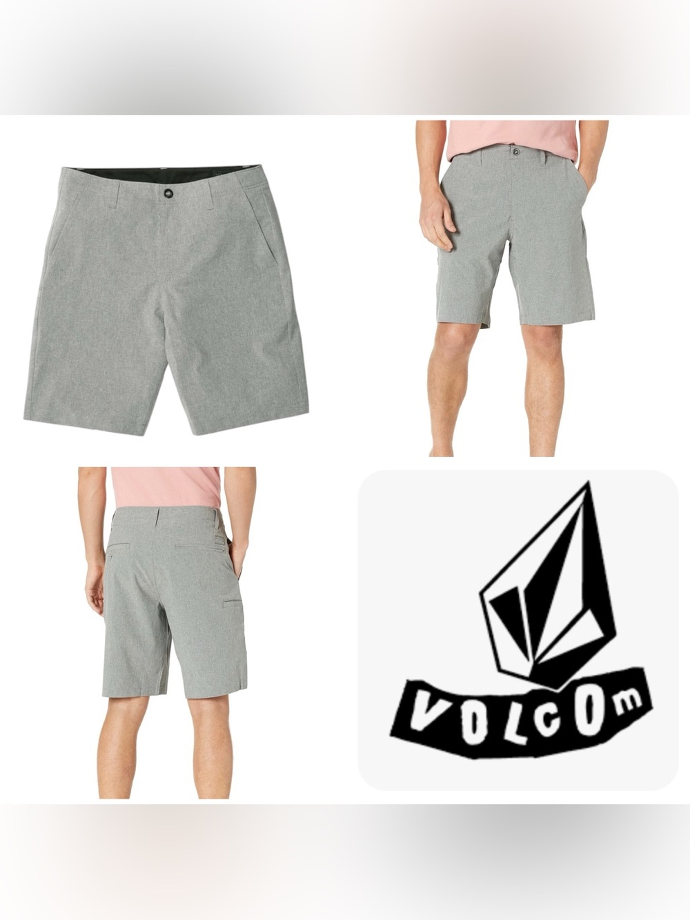 NWT $55 Volcom Men's 31 Kerosene Hybrid Chino Casual Dress Comfy Shorts